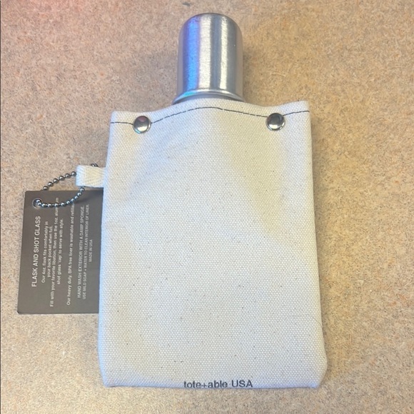 Tote+Able Flask and Shot Glass Liquid Courage 4oz Flask - Picture 3 of 7